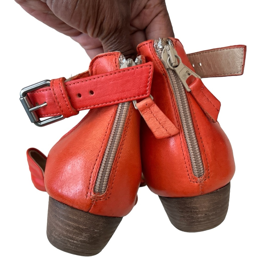 Miz Mooz Vibrant Orange Ankle Strap Sandals - Picture 9 of 12